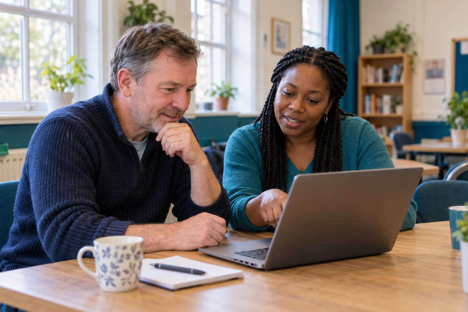 Illustration of one-to-one mentoring and support